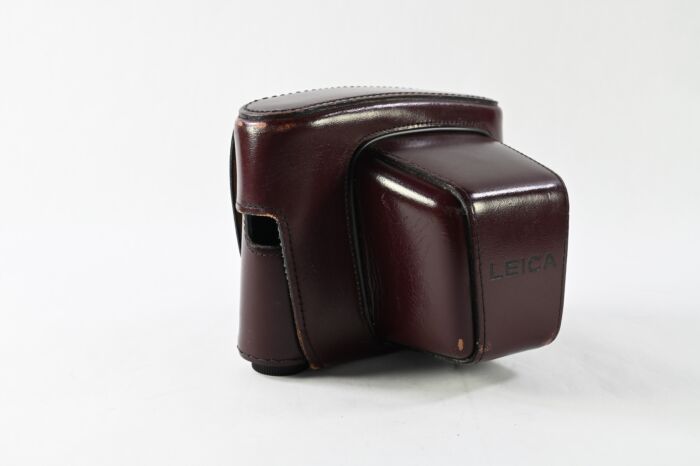 Used Vintage Leitz Wetzlar Burgandy Leather Hard Case for Leica SL