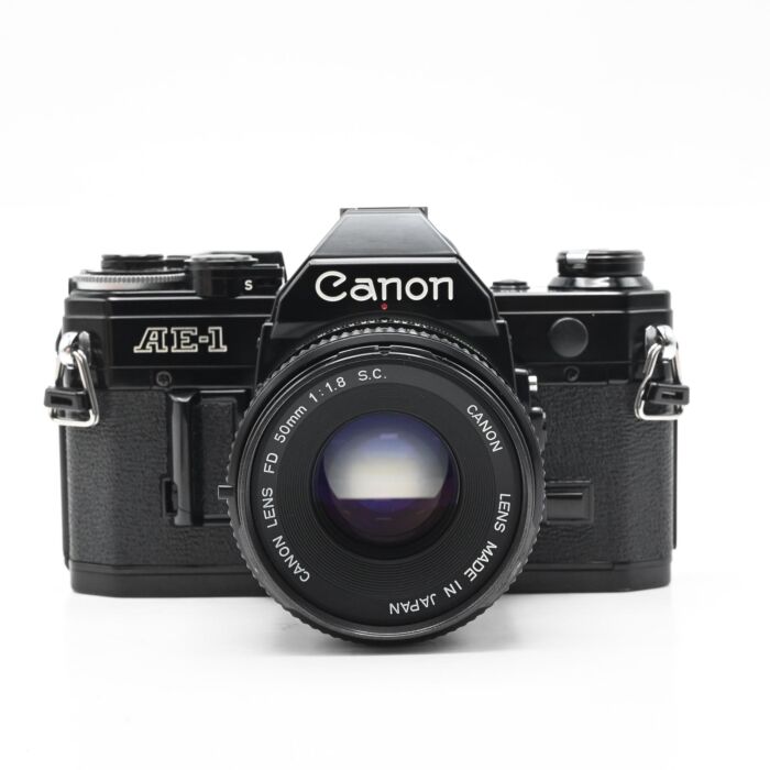 Used Canon AE-1 SLR Film Camera Kit w/ 50mm f1.8 Lens in 'Good