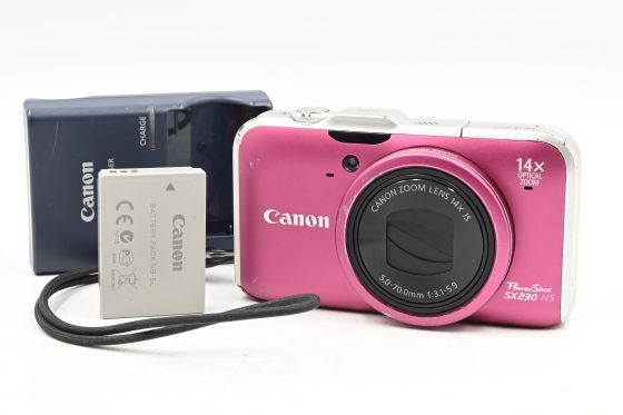 Canon PowerShot SX230 HS 12.1MP Digital Camera w/14x Zoom Pink