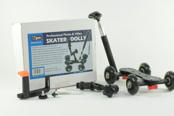 Vidpro Professional Skater Dolly Kit with Magic Arm and Extendable Handle