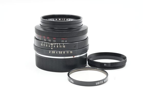 Leica 50mm f2 Summicron-R 1-Cam Lens w/ Leitz Series VI UVa Filter