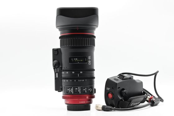 Canon CN-E 18-80mm T4.4 Cine Cinema Zoom Lens EF Mount w/ ZSG-C10 Zoom Grip