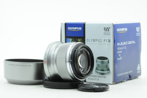 Olympus Digital 45mm f1.8 M.Zuiko MSC Lens MFT Silver