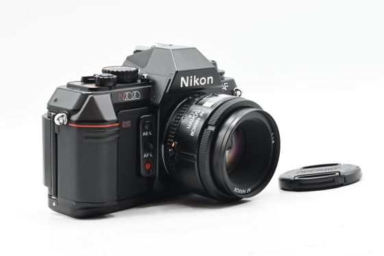 Nikon N2020 SLR Film Camera Kit w/MF-19 Back + AF 50mm f1.8 Lens
