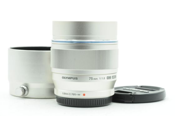Olympus Digital 75mm f1.8 M.Zuiko ED MSC Lens MFT Silver