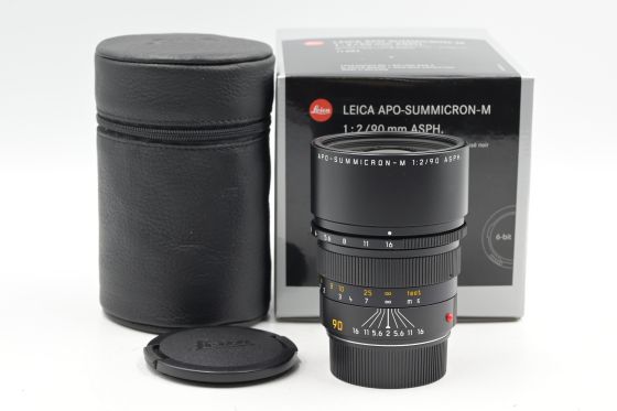 Leica 11884 90mm f2 APO Summicron-M ASPH Black Germany 6-Bit Lens