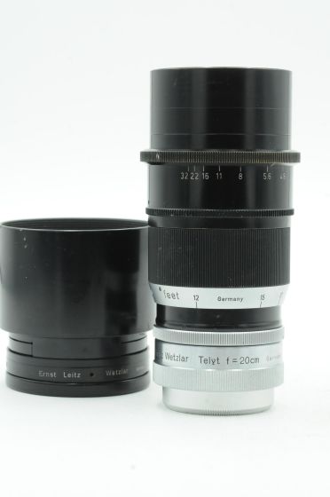 Leica 200mm f4.5 (20cm) Telyt Viso Lens w/Hood & Tube