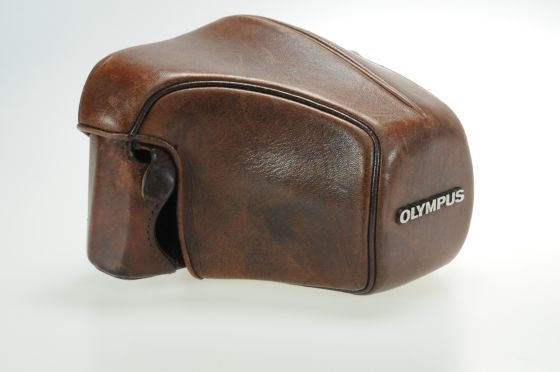 Olympus Eveready Case Light Brown Leather for OM SLR w/ 50mm 1.4 1.8