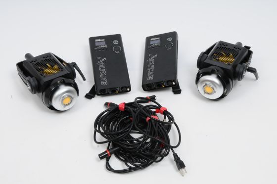 Aputure Light Storm LS C120D II Two Light Kit with V Mount Battery Plates