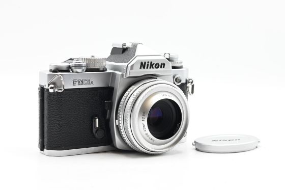 Nikon FM3A SLR Film Camera Kit w/ Nikkor 45mm f2.8P Lens Chrome