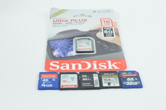 Lot of Assorted SD Memory Cards