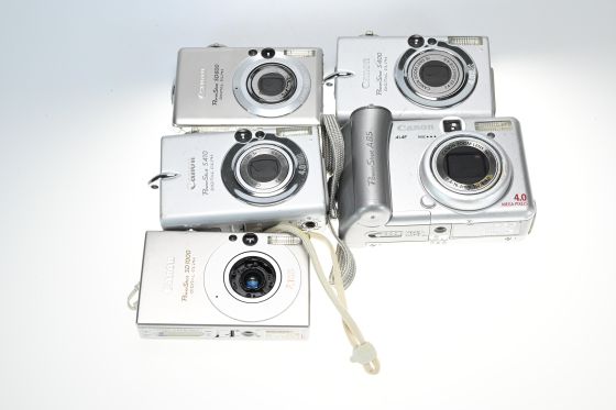 Lot of Canon Powershot P&S Digital Cameras. Untested, for Parts Repair.