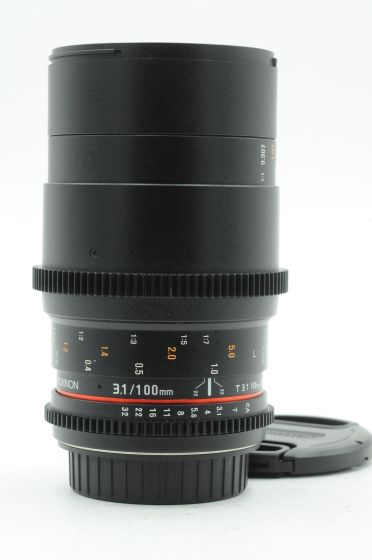Rokinon 100mm T3.1 ED UMC Macro Lens Canon EF Mount