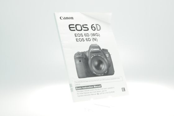 Canon EOS 6D DSLR Camera User's Manual Instruction Book