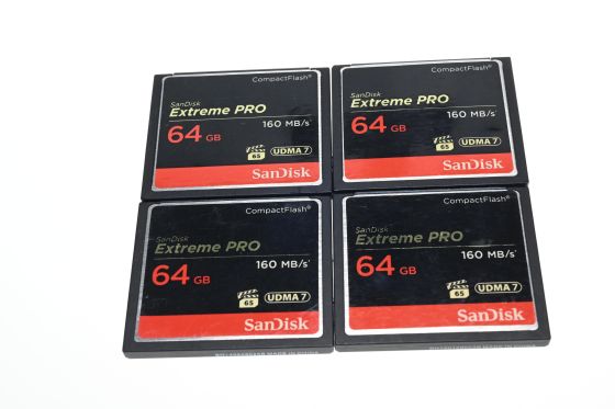 Lot of Sandisk Extreme Pro 64GB 160 MB/s UDMA 7 Compact Flashes