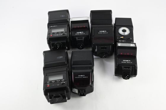 Lot of Assorted Minolta Flashes (As-is, For Parts & Repair)