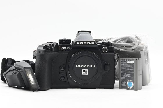Olympus OM-D E-M1 16.3MP Mirrorless MFT Digital Camera Body w/FL-LM2 Flash