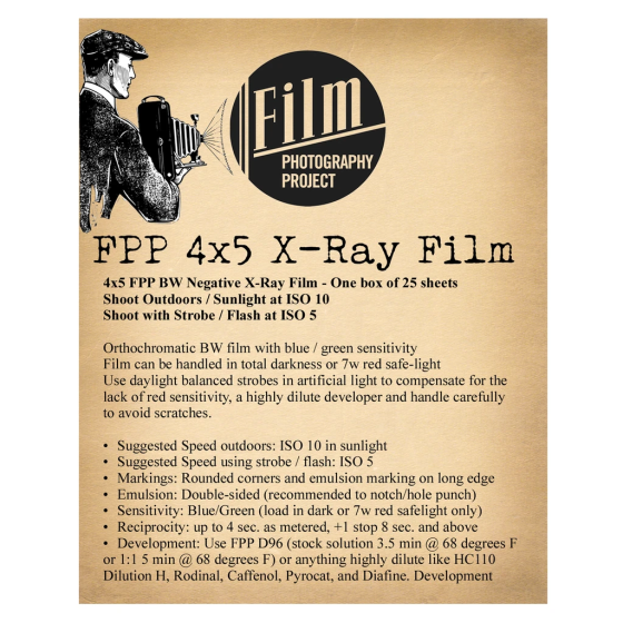 BW Negative X-Ray 4x5 - ISO 5 (25 Sheets)